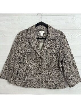 Loft Women’s Brown/Tan Stretch Short Blazer Jacket. Size 14